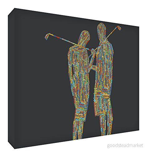 ’Feel Good Art Galleri’ inslagen låda kanvas i typografisk golfpar design 30 x 20 cm Multicoloured on Black 5056094907065 ’Feel Good Art Galleri’ inslagen låda kanvas i typografisk golfpar design 30 x 20 cm Multicoloured on Black 5056094907065