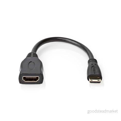 Nedis High Speed HDMI Cable with Ethernet 4K@30Hz 10.2 Gbps 0.20 m Round PVC Black 5412810427116