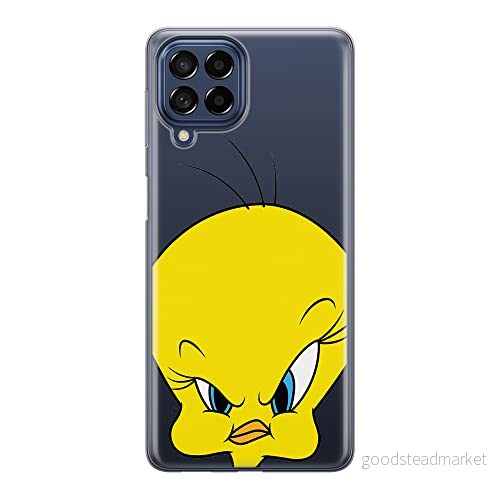 ERT GROUP mobiltelefonfodral för Samsung M53 5G originalt och officiellt licensierat Looney Tunes mönster Tweety 002 optimalt anpassad till formen på mobiltelefonen, gedeeltelijk transparant 5905511384685