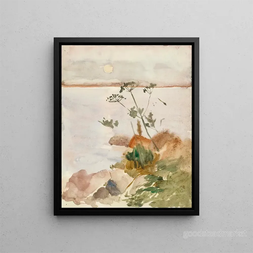 Målning Bord de mer au clair de lune - Albert Edelfelt | Konsttryck