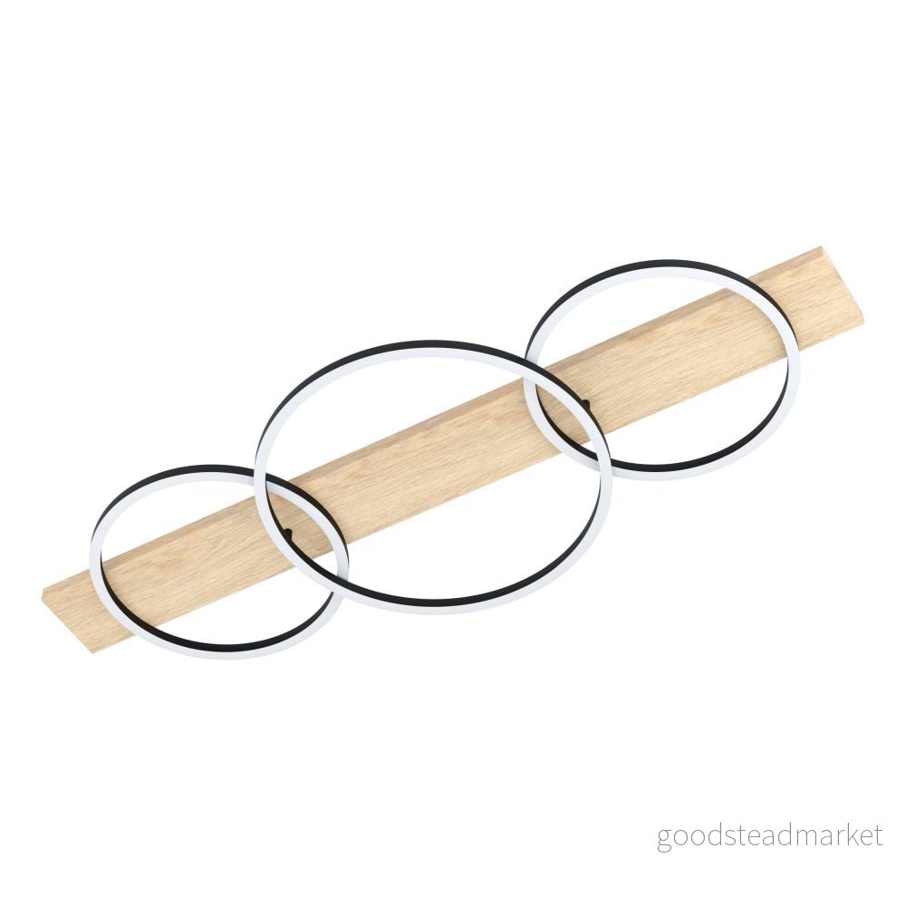 Eglo Taklampa Boyal Trä Svart, Brun 24W 3400lm - 830 Varm Vit 3000K IP20 Ra 80-89 9008606327249