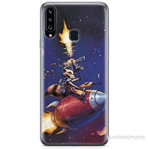 ERT GROUP mobiltelefonfodral för Samsung A20S originalt och officiellt licensierat Marvel mönster Rocket 007 optimalt anpassad till formen på mobiltelefonen, fodral tillverkad av TPU plast 5904805437267