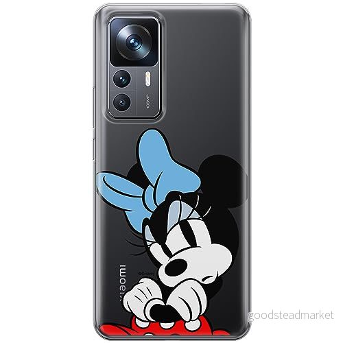 ERT GROUP mobiltelefonfodral för Xiaomi 12T/ 12T pro/ K50 Ultra originalt och officiellt licensierat Disney mönster Minnie 077 optimalt anpassad till formen på mobiltelefonen, gedeeltelijk transparant 5905795029302