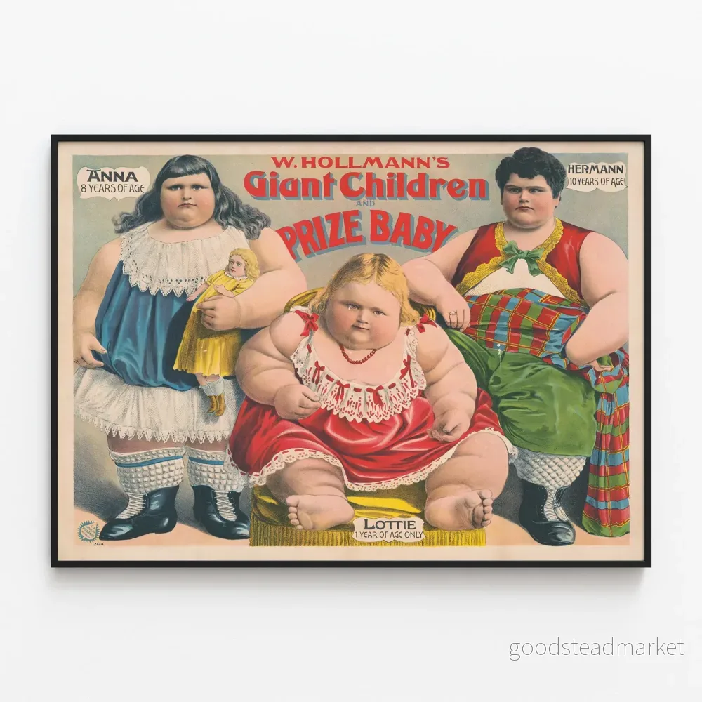 Vintageposter W. Hollmanns Jättesöner och Pris Baby Väggdekoration