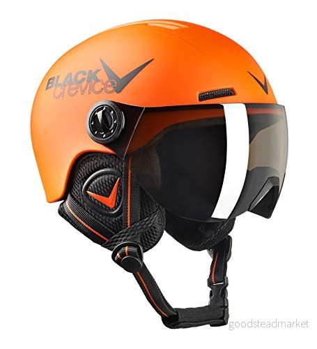 Black Crevice unisex ungdom barn visir hjälm leogang, matta svart, 5254 cm, orange matta/svart, XS 9120090700510