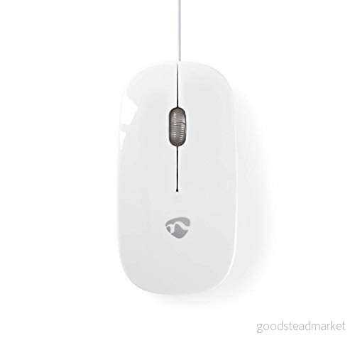 Nedis MSWD200 Scroll hjul, PC mus, PC/Mac, 2 vägs, vit 5412810266203