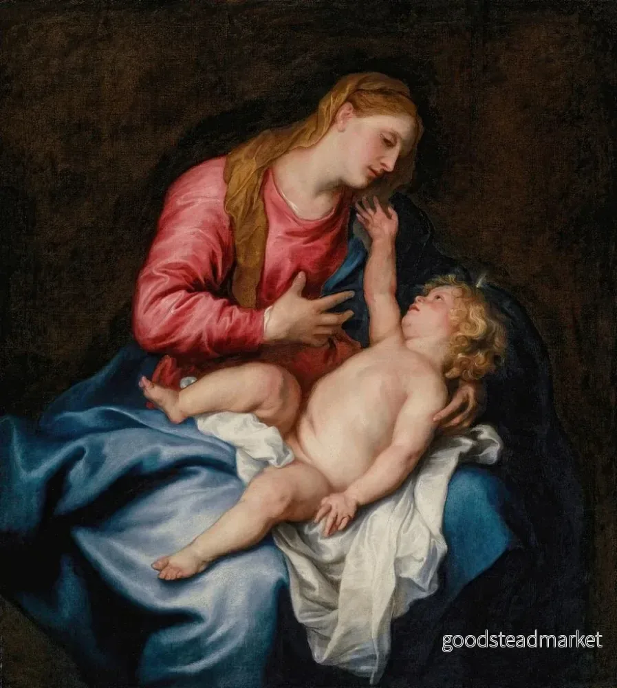 Målning La Vierge à l'Enfant - Antoine van Dyck | Konsttryck - Bild 2