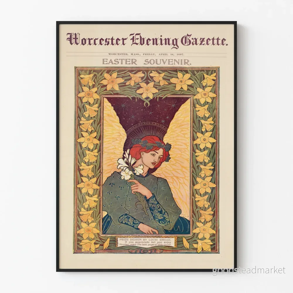 Vintage påskminneposter - Gammal väggdekoration från magasin