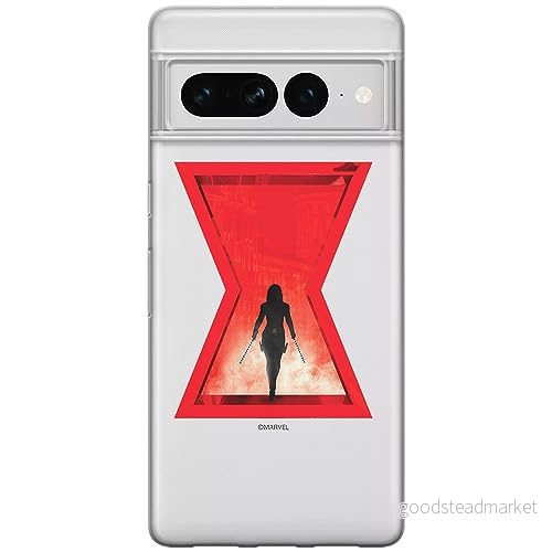 ERT GROUP mobiltelefonfodral för Google PIXEL 7 PRO originalt och officiellt licensierat Marvel mönster Black Widow 009 optimalt anpassad till formen på mobiltelefonen, gedeeltelijk transparant 5905795163594