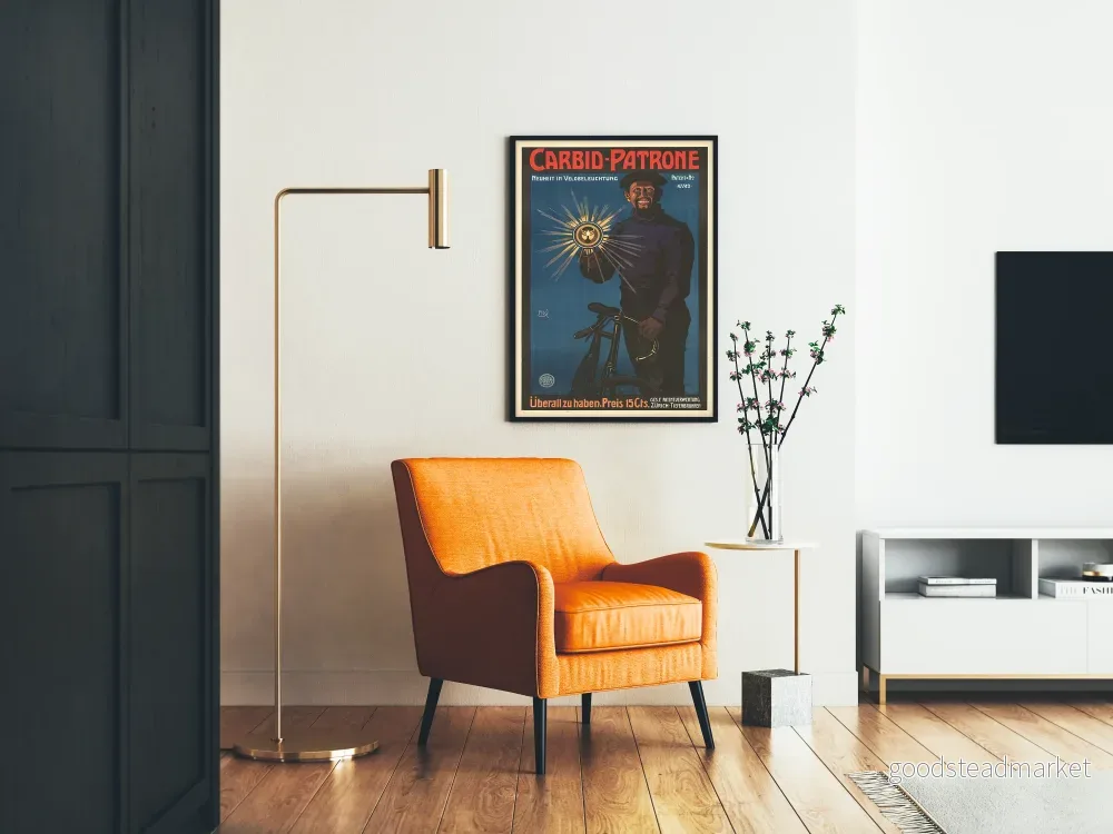 Vintageposter för karbidpatron-lampa för cykel - Bild 2