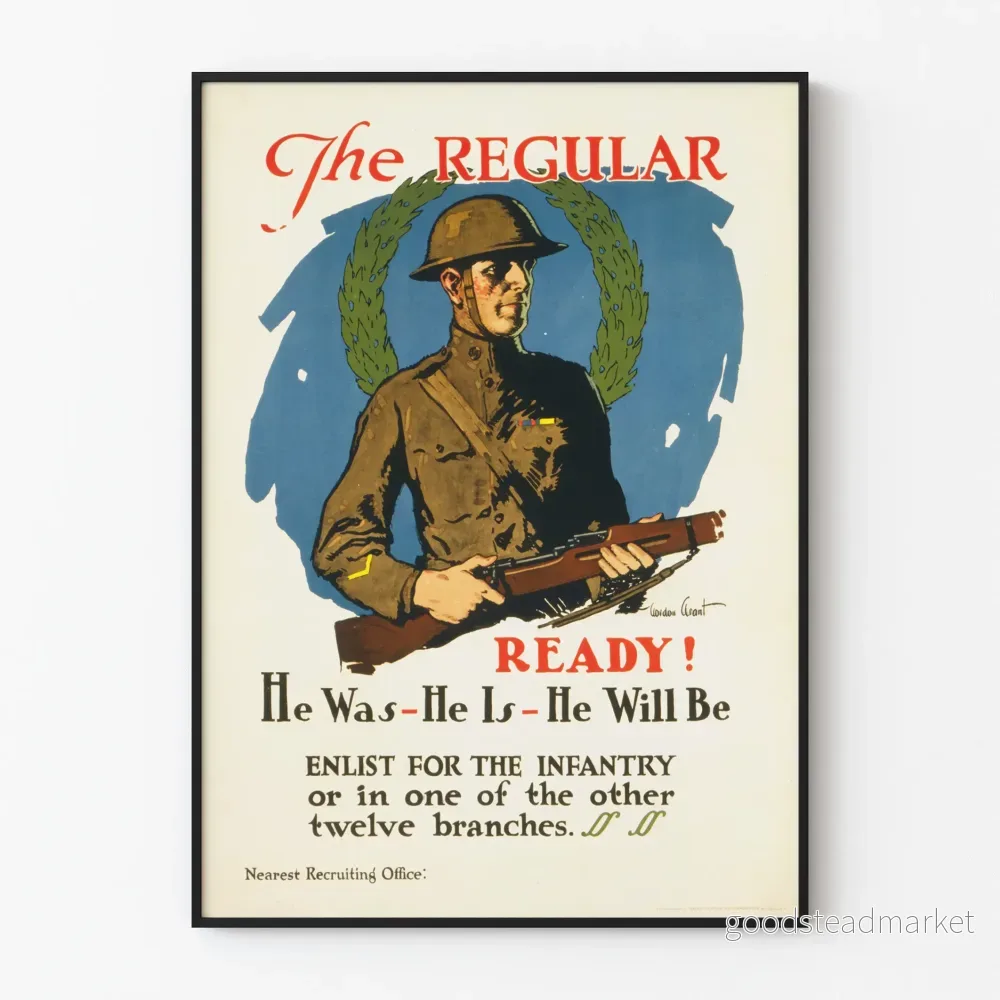 Vintage militärposter The Regular Ready