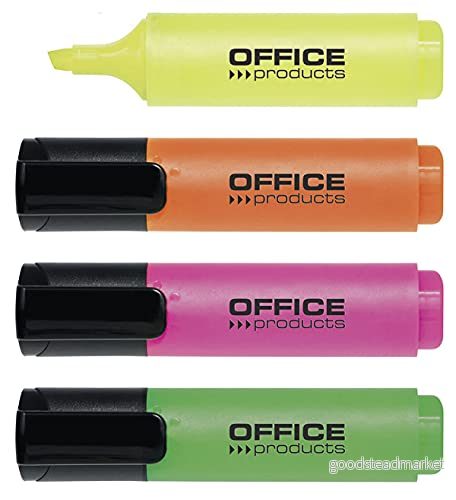 Office Products Highlighter 2 5mm (line), 4pcs, assorted colors 5901503607640