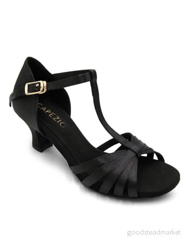 Capezio Sara 5 cm bollrumssko, svart, 8,5 W 886275603111
