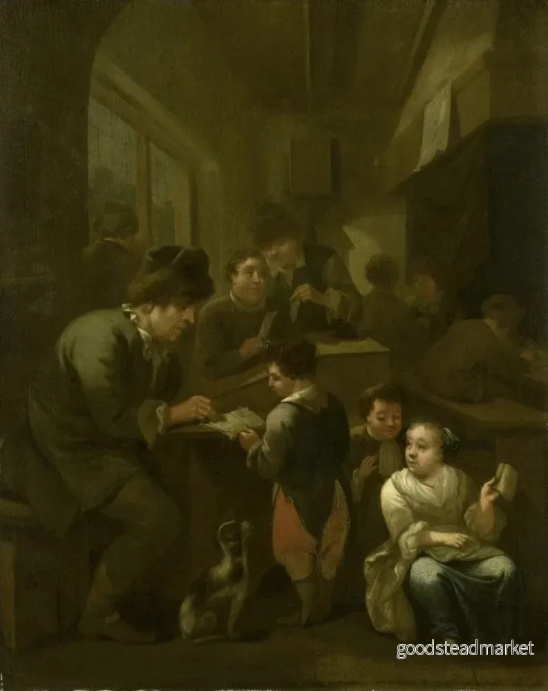 Målning Le maître d'école - Bernardus van Schijndel | Konsttryck - Bild 2