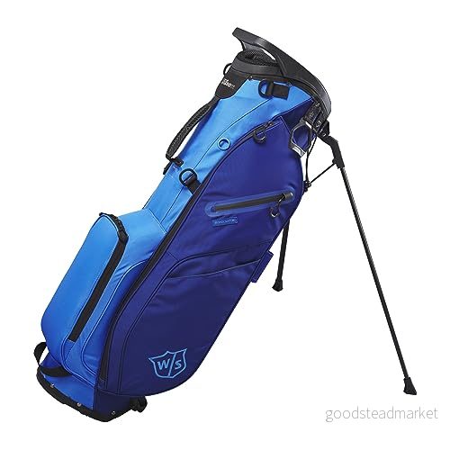 Wilson Staff Golfväska, EXO Lite stativväska, bär /vagnväska, 4 fack för olika strykjärn, mörkblå/ljusblå 97512711098