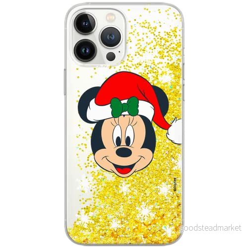 ERT GROUP mobiltelefonfodral för Apple Iphone 13 PRO MAX originalt och officiellt licensierat Disney mönster Minnie 061 Vit optimalt anpassad till formen på mobiltelefonen, med glitter overflow effekt 5904805763359