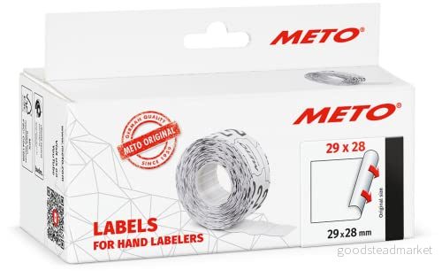 Meto etiketter för prismärken (29x28 mm, 3 rader, 500 stycken, vit, permanent häftande, Meto, Contact, Sato, Avery, Tovel, Samark etc.) 4059732204046