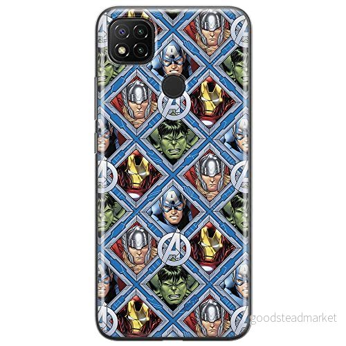 ERT GROUP mobiltelefonfodral för Xiaomi REDMI 9C originalt och officiellt licensierat Marvel mönster Avengers 004 optimalt anpassad till formen på mobiltelefonen, fodral tillverkad av TPU plast 5903932314830
