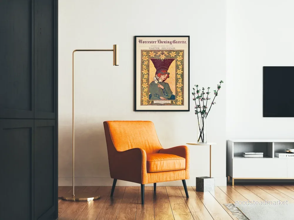 Vintage påskminneposter - Gammal väggdekoration från magasin - Bild 2