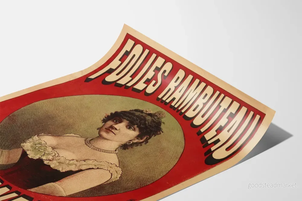 Vintageposter Folies Rambuteau Zélie Weil för väggdekoration - Bild 3