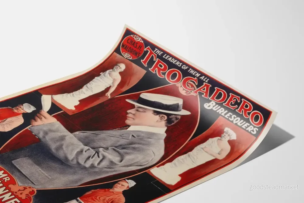 Vintageposter Trocadero Burlesquers av Chas. H. Waldrons - Bild 3