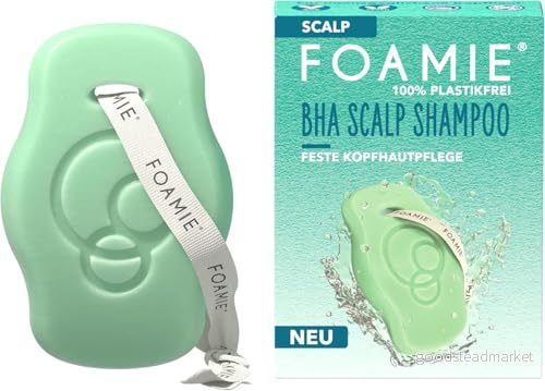 Foamie Hårt schampo SCALP, anti mjäll, hårbotten med BHA, salicylsyra och malvblomsextrakt, specialiserad på hårbottenvård, kraftlös hår mjälllösning, 80 g 4063528071545