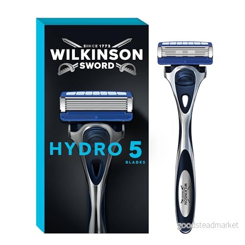 Wilkinson Sword Hydro 5 rakapparat för män, rakhandtag 1 rakblad, fuktgivande gelpooler och vikbar trimmer 4027800439935