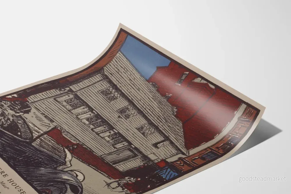 Vintageposter av Paul Revere House i Boston - Bild 3