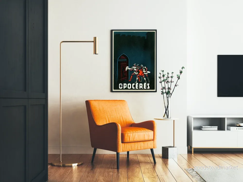 Vintageposter Opocérés - Illustration av riddare och befästning - Bild 2
