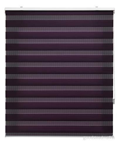 Blindecor Estor Rollbar natt och dag skräddarsydd Dubbellager Violettfärg 75 x 250 cm (bredd efter höjd) Tygstorlek 72 245 Fönsterbrädor 8434363279025