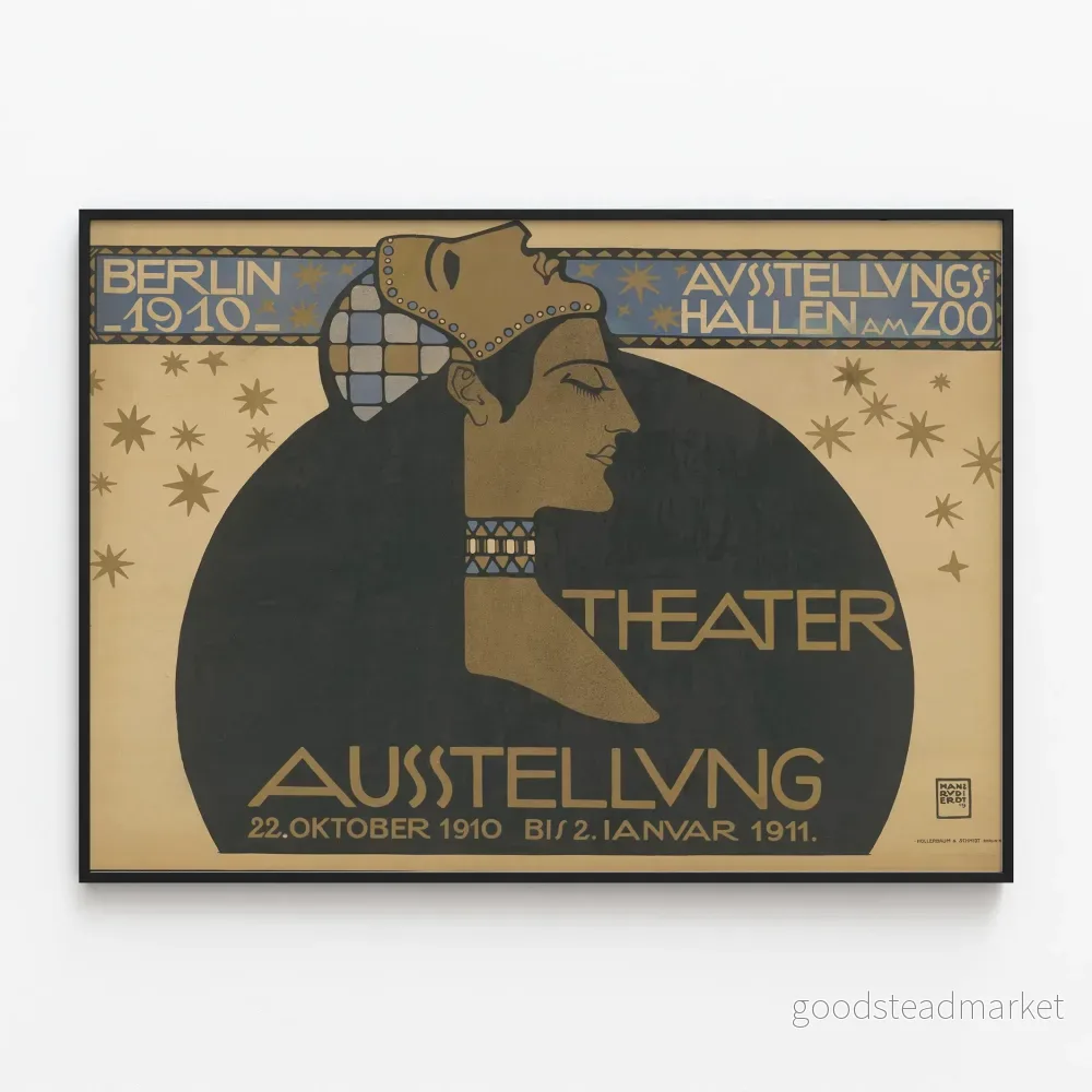 Vintage teaterposter Berlin 1910 dekorativ Vintage teaterposter Berlin 1910 dekorativ