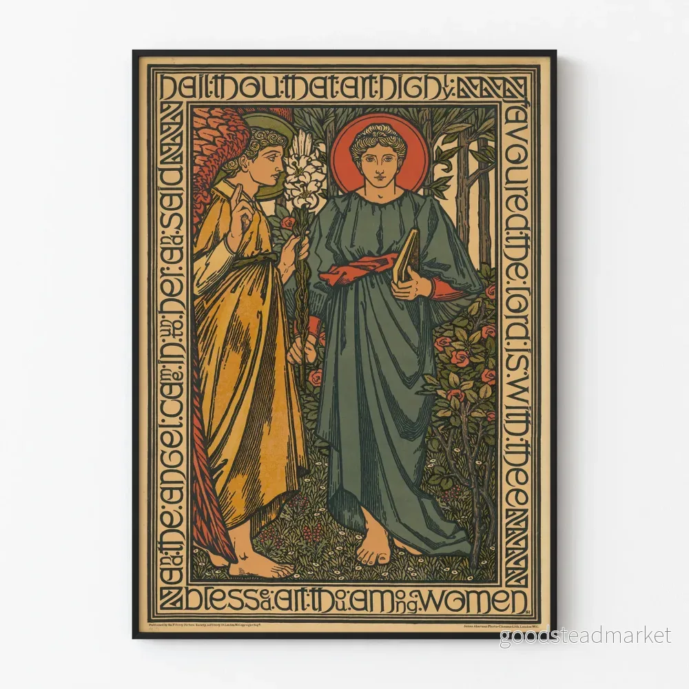 Postern Annunciation till Jungfru Maria - Klassisk illustration
