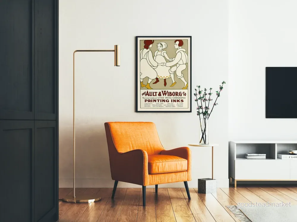 Vintageposter Ault & Wiborg - Illustration av traditionell dans - Bild 2