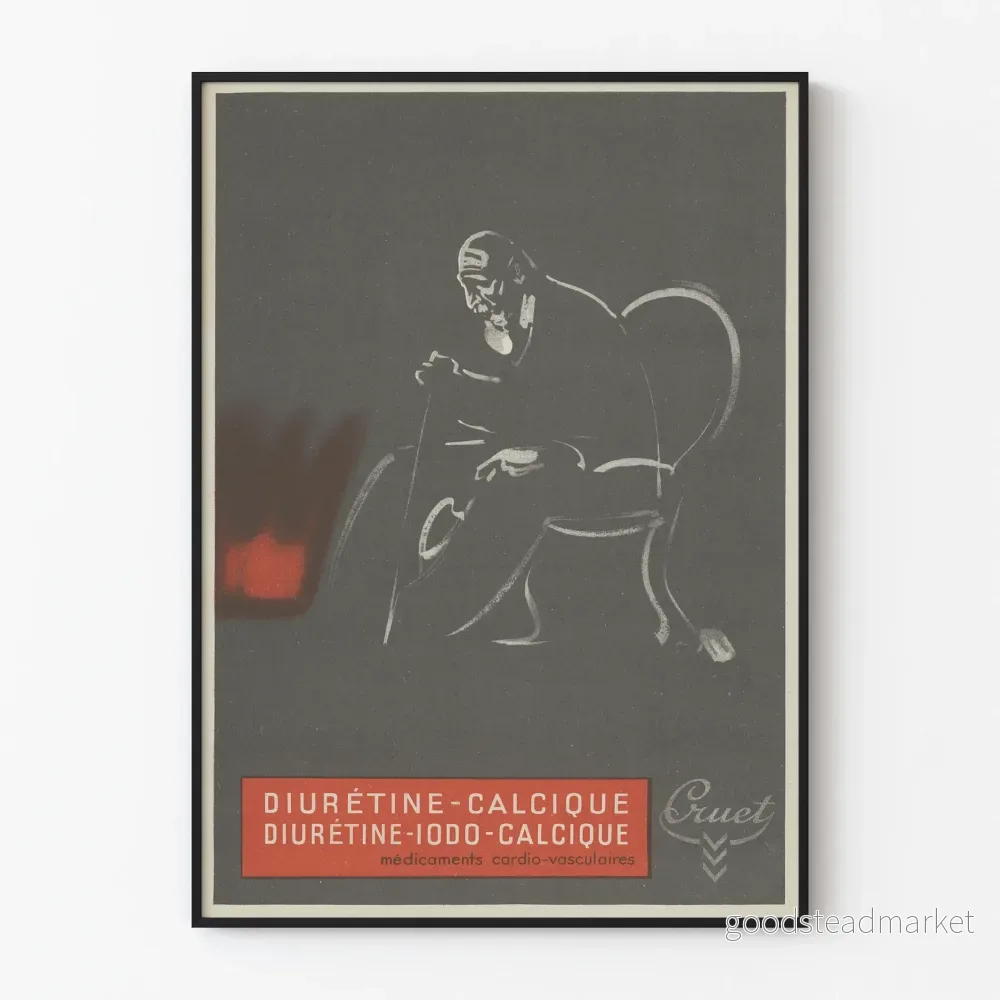 Vintageposter för hjärt- och kärlmottagning, diuretika-kalcium