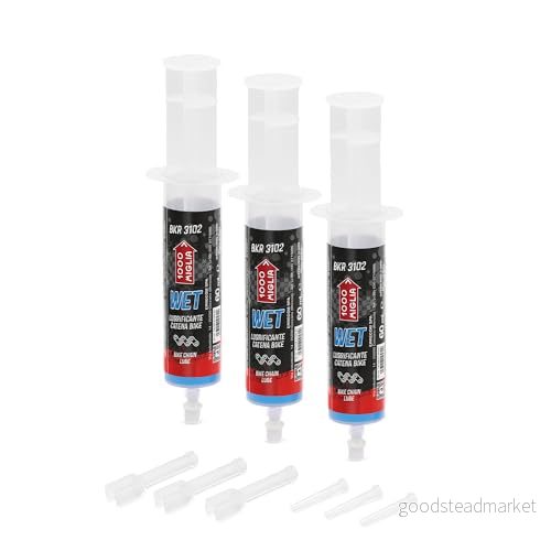 1000 Miglia BKR 3102 Wet Lube Bike Chain for and Muddy Weather Conditions, Cartridges with Drop Huggie Application Systems, fluorescent scented formula 180 ml (3 x 60 ml) 8033158095859