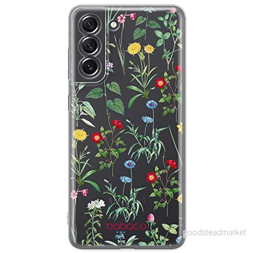 ERT GROUP mobiltelefonfodral för Samsung S21 FE originalt och officiellt licensierat Babaco mönster Flowers 042 optimalt anpassad till formen på mobiltelefonen, gedeeltelijk transparant 5905131318190