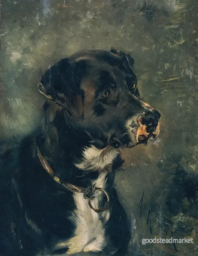 Målning Tête de chien de boucher Tête de chien - Anton Romako | Konsttryck - Bild 2