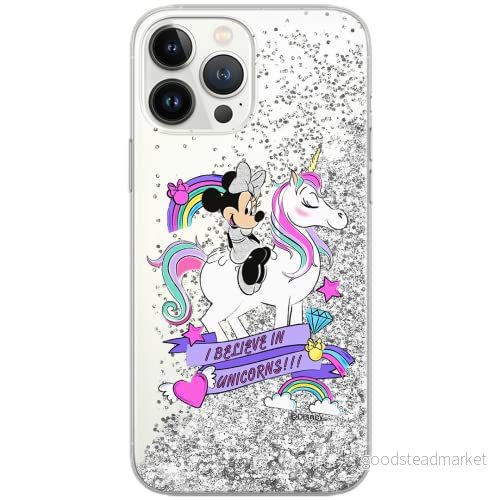 ERT GROUP mobiltelefonfodral för Apple Iphone 13 PRO originalt och officiellt licensierat Disney mönster Minnie 035 Vit optimalt anpassad till formen på mobiltelefonen, med glitter overflow effekt 5904805761546