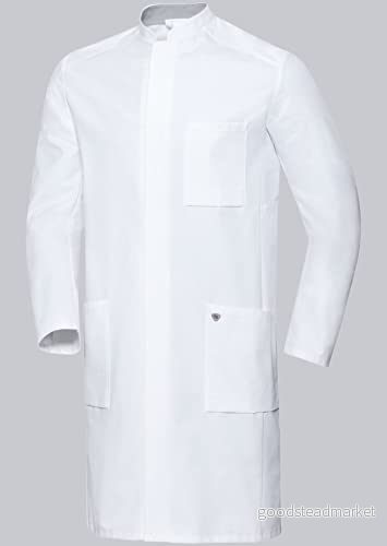 BP 1751 130 0021 46l läkarrock för män, långärmad, armlyftsystem, 205,00 g/m² ren bomull, vit, 46 l 4055301641748