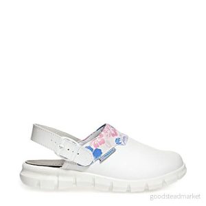 Abeba Clog 7320 Dynamiskt slätt läder, vitt med blommönster, certifierad, 38 4042035781727 Abeba Clog 7320 Dynamiskt slätt läder, vitt med blommönster, certifierad, 38 4042035781727