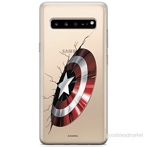 ERT GROUP Mobiltelefonskal för Samsung S10 5G original och officiellt licenserat Marvel mönster Captain America 023 anpassat perfekt till mobiltelefonens form, delvis transparent 5904805500589