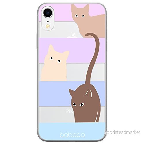 ERT GROUP mobiltelefonfodral för Iphone XR originalt och officiellt licensierat Babaco mönster Cats 014 optimalt anpassad till formen på mobiltelefonen, gedeeltelijk transparant 5905131067203