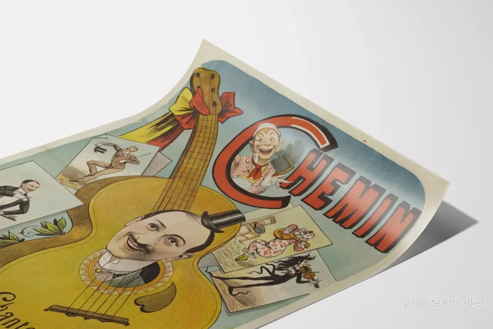 Vintageposter Chemin Chanteur Fantaisiste väggdekoration retro - Bild 3