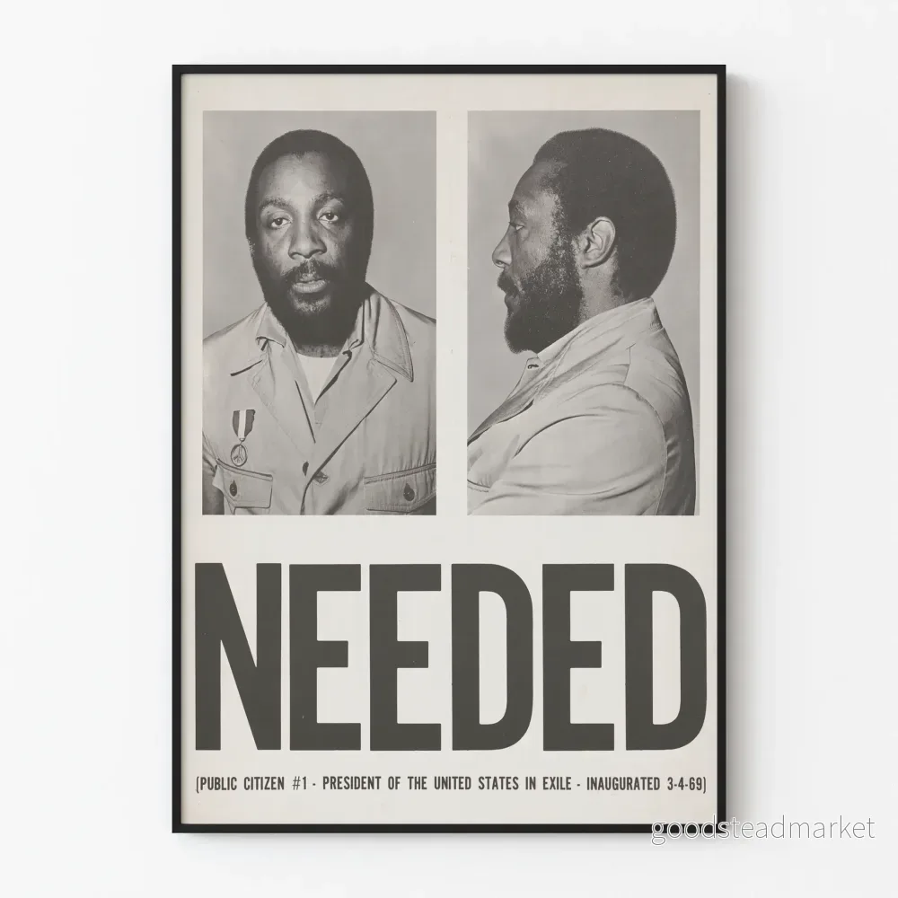 Vintageporträtt 'NEEDED' Svartvitt Poster
