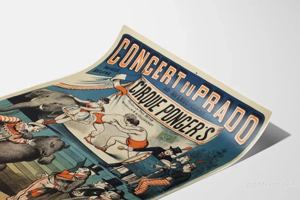 Vintageposter av Concert du Prado Cirque Ponger’s dekorativa - Bild 3