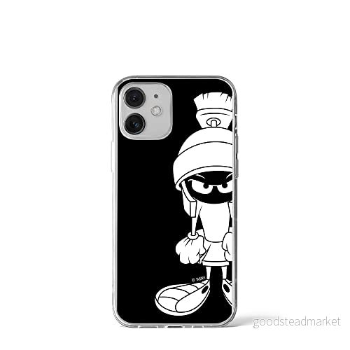 ERT GROUP mobiltelefonfodral för Apple Iphone 12 Mini originalt och officiellt licensierat Looney Tunes mönster Marvin 002 Vit anpassad till formen på mobiltelefonen, fodral tillverkad av TPU plast 5903932001563