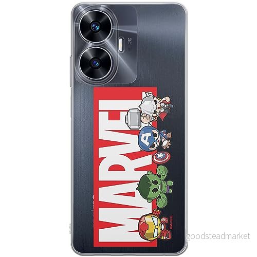ERT GROUP mobiltelefonfodral för Realme C55 originalt och officiellt licensierat Marvel mönster 010 optimalt anpassad till formen på mobiltelefonen, gedeeltelijk transparant 5905511865269
