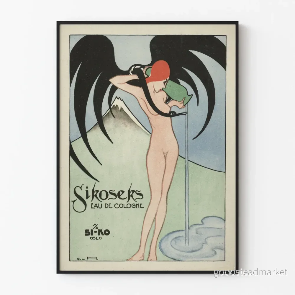 Vintageposter Sikoseks Eau de Cologne för väggdekoration