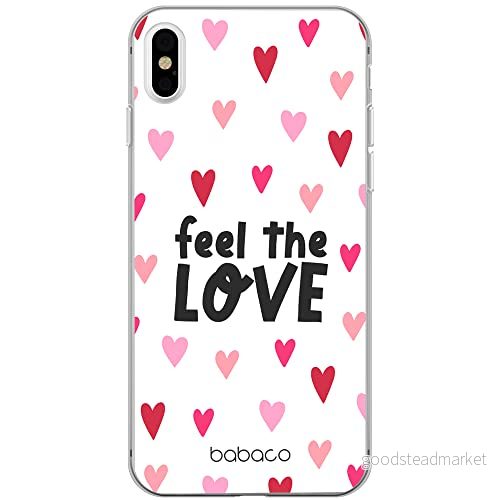 ERT GROUP mobiltelefonfodral för Apple Iphone XS Max originalt och officiellt licensierat Babaco mönster Feel the love 001 Vit optimalt anpassad till formen på mobiltelefonen, gedeeltelijk transparant 5904805036934