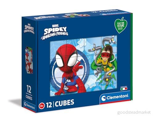 Clementoni 45015 Pussel Kuber Marvel Spidey And His Amazing Friends 12 Bitar, 3 5 år, För Barn 8005125450152
